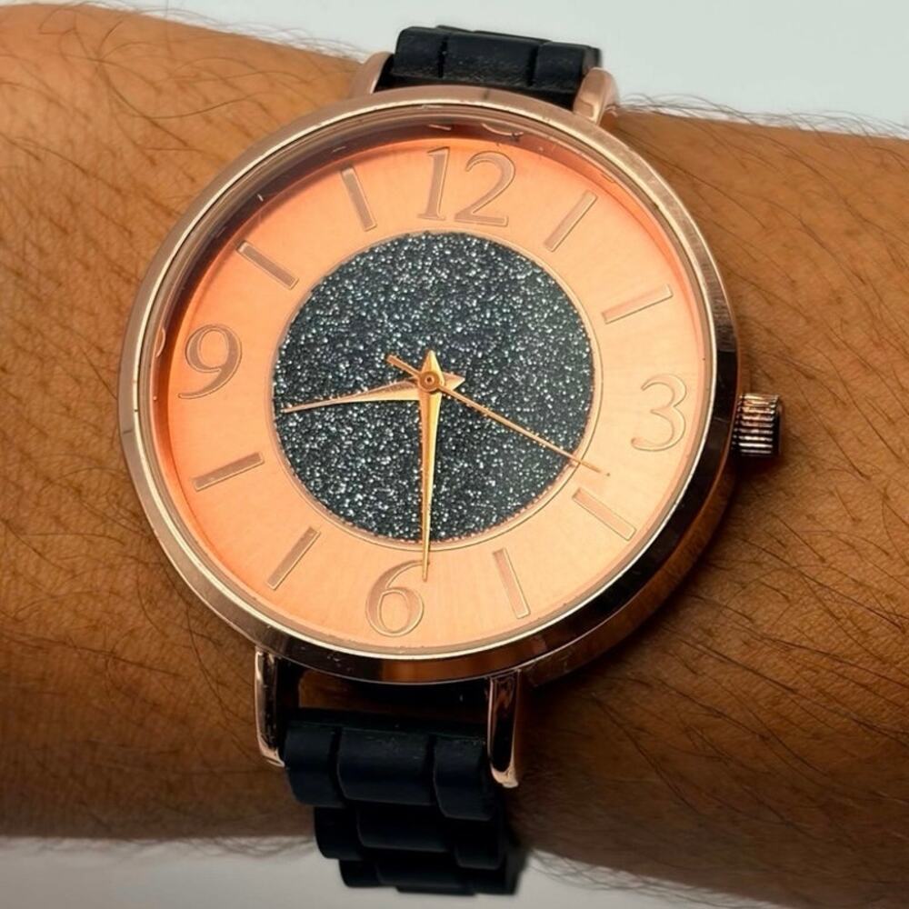 Black & Rose Gold Watch